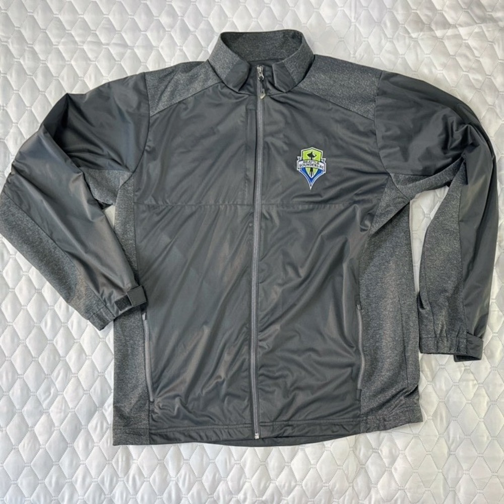 Antigua Seattle Sounders FC Jacket‎ Mens XLT Grey Good Full Zip MLS 104263